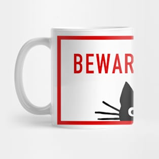 BEWARE OF CAT | Funny Black Cat Mug